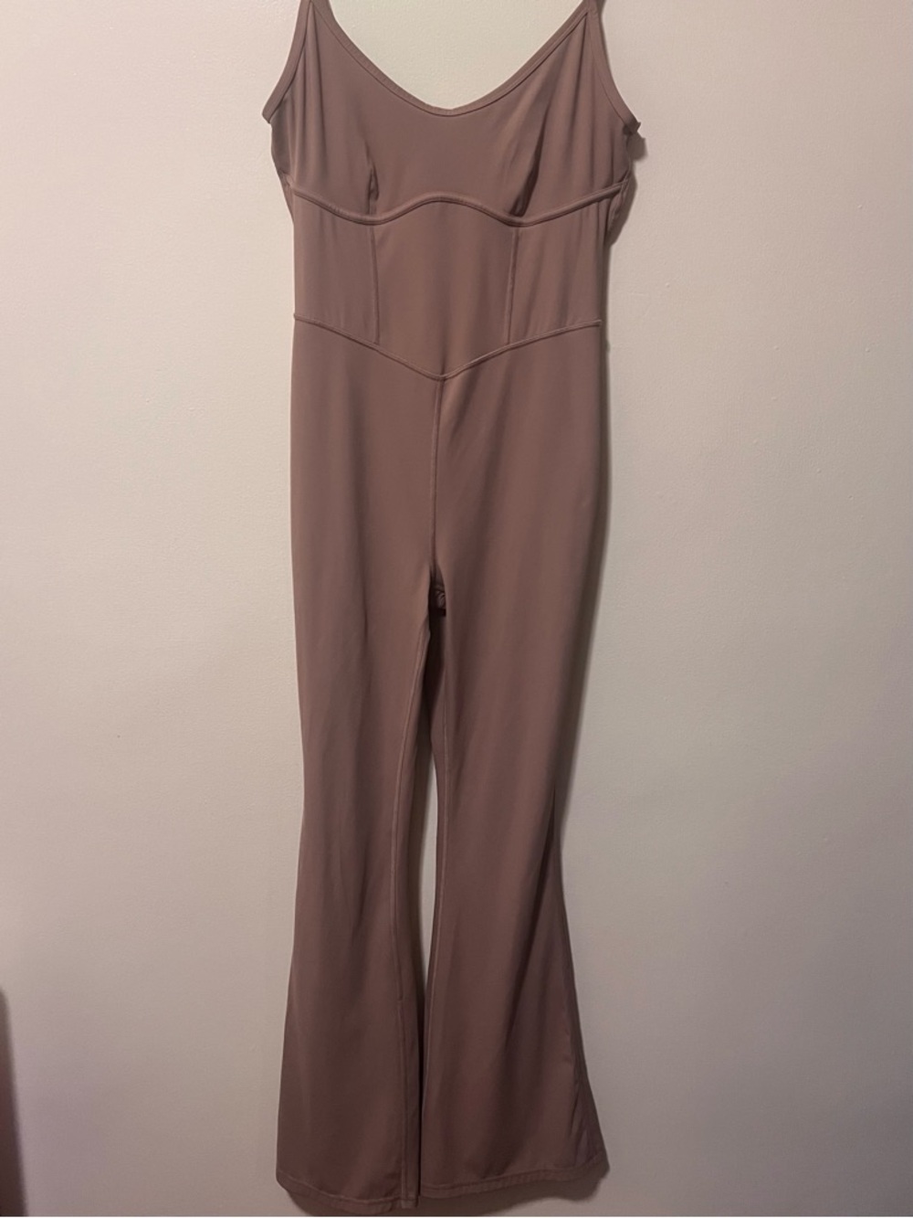 JoyLab Mauve Scoop-Neck Flare Jumpsuit 0054